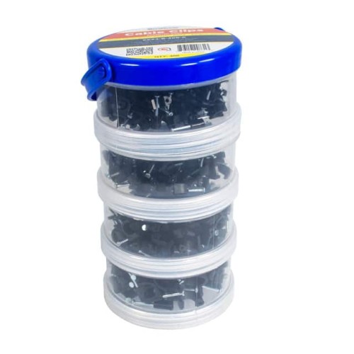 CABLE CLIPS CANISTER BLACK CCX4