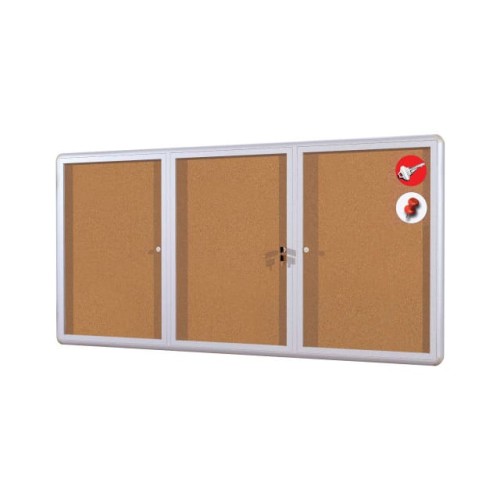CORK BULLETIN ENCLOSED CABINET,