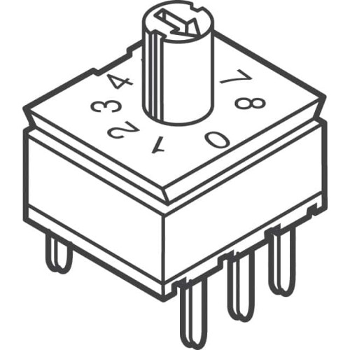 SWITCH ROTARY DIP HEX 100MA 50V