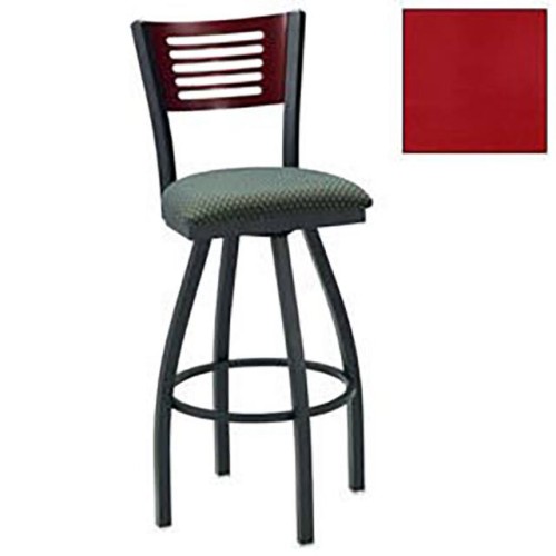 SWIVEL BAR STOOL, 5 SLAT-BACK
