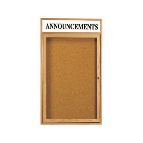 1 DOOR OAK ENCLOSED BULLETIN BOA