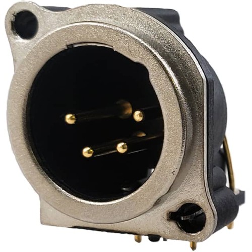 B SERIES, 4 PIN XLR, MALE, HORIZ