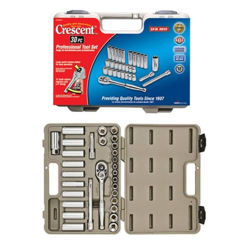 SOCKT SET W/HNDL 12PNT 3/8" 30PC