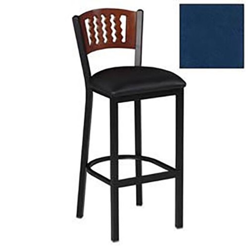 BAR STOOL W/MAHOGANY 5 WAVE-BACK