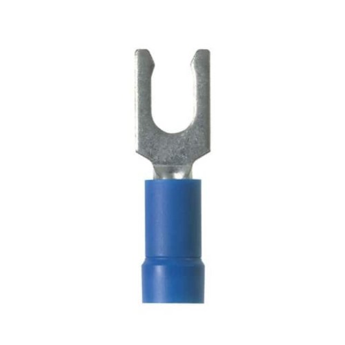 CONN SPADE TERM 14-16AWG #6 BLU