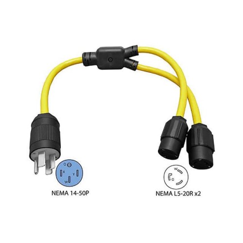CORD 10AWG NEMA14-50P- L5-20R 3'