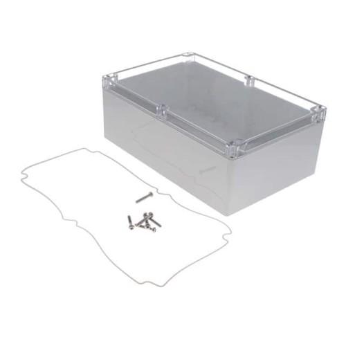 BOX PLAS GRY/CLR 9.450"L X 6.3"W