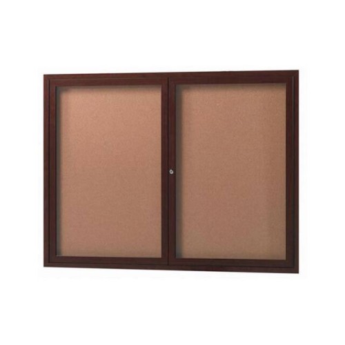 2 DOOR ALUMINUM FRAME WOOD LOOK,