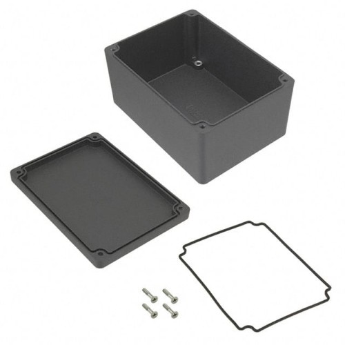 BOX ALUM BLACK 5.843"L X 4.268"W