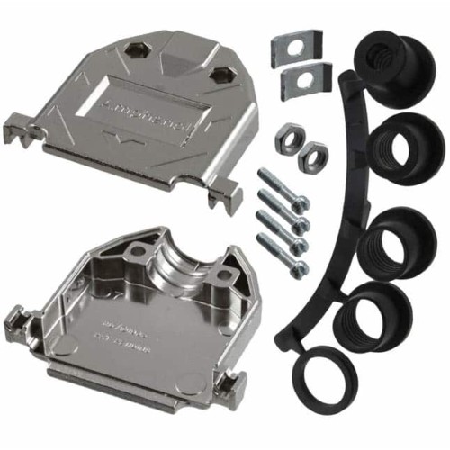 CONN BACKSHELL 25POS 180DEG SILV