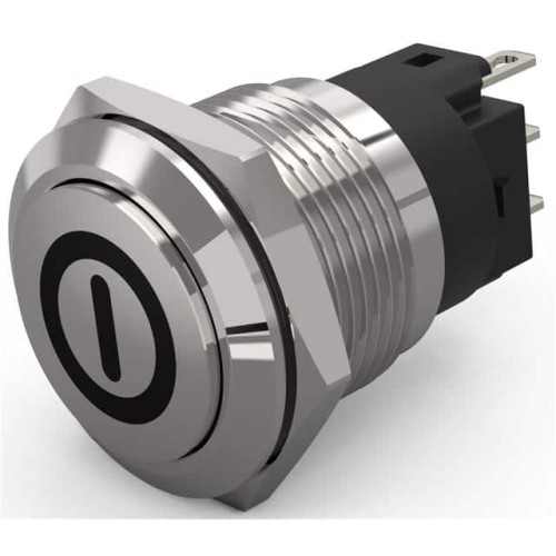 19 MM, PUSHBUTTON, STAINLESS STE