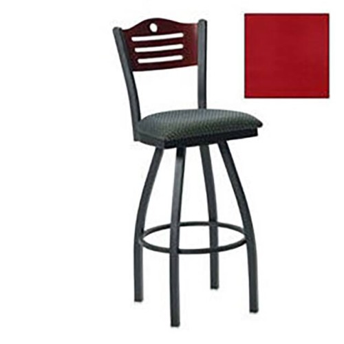 SWIVEL BAR STOOL, 3 SLAT-BACK