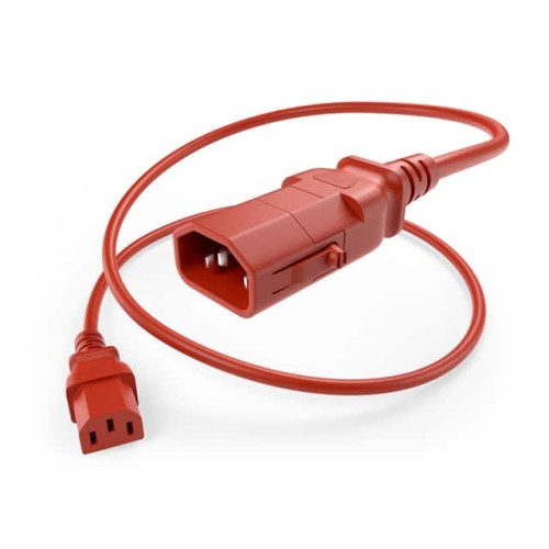 P-LOCK CABLE C13-C14 RED 3FT