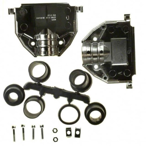 CONN BACKSHELL 37POS 180DEG SILV