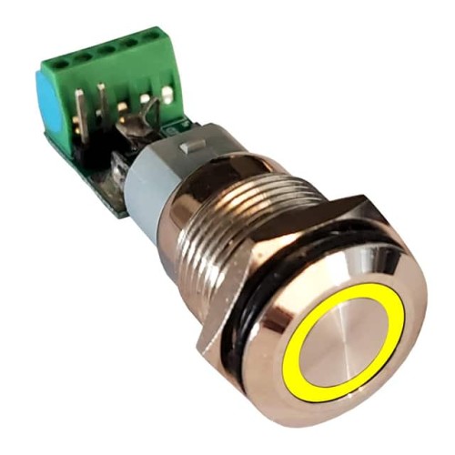 16MM DEBOUNCE PB SW SCRW LED YL