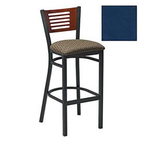 BAR STOOL W/MAHOGANY 5 SLAT-BACK