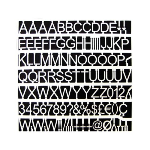 1" PLASTIC SET OF LETTERS, NUMBE