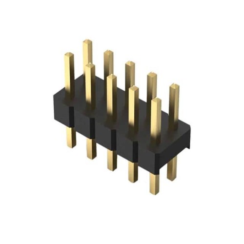 10POS, 2MM PITCH PIN HDR, DIL, T
