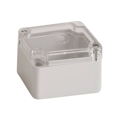 BOX PLASTIC GRY/CL 2.05" X 1.97"