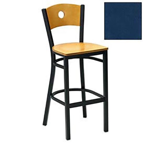 BAR STOOL W/MAHOGANY CIRCLE-BACK