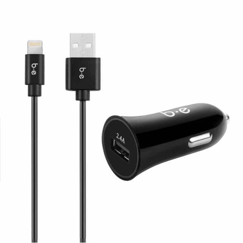 CARCHARGERSINGLE2.4AW/LIGHTNCABL