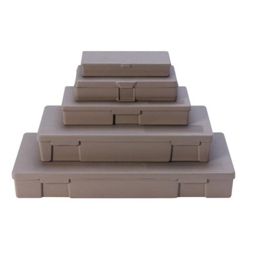 BOX PLASTIC TAUPE 10"L X 4.250"W
