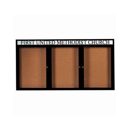 3 DOOR ALUMINUM FRAMED BULLETIN