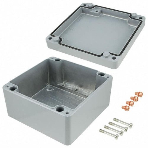 BOX ALUM GRAY 6.3"L X 6.3"W