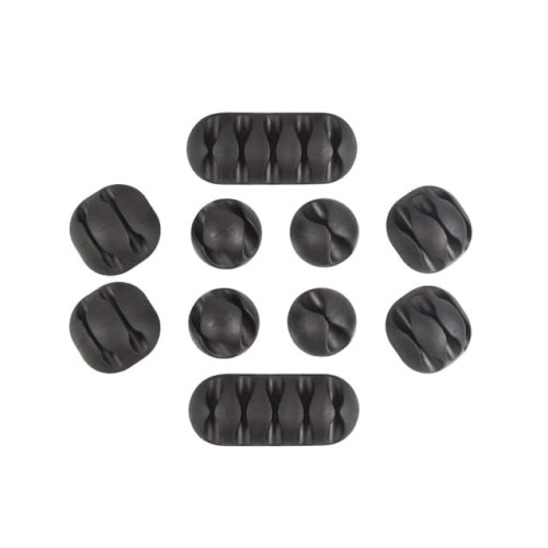CABLE CLIPS HOLDERS, BLACK10PACK
