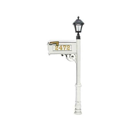 MAILBOX W/POST ORNATE BASE & SOL