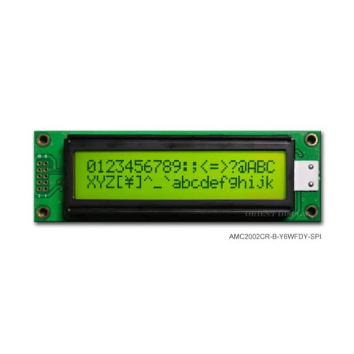 LCD COB CHAR 20X2 Y/G TRANSF SPI