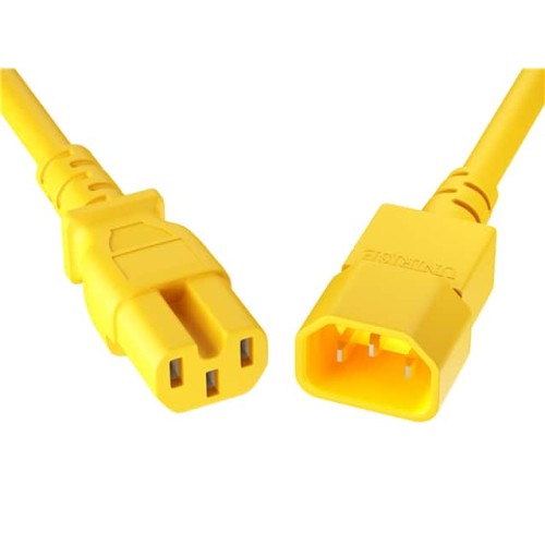 CORD C14 - C15 14AWG YELLOW 8FT