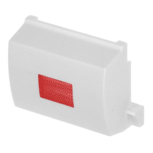 CAP TACTILE RECT WHITE/RED LENS