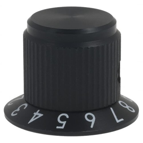 KNOB KNURLED W/SKRT 0.250" METAL