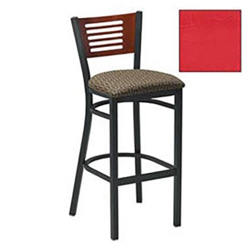 BAR STOOL W/MAHOGANY 5 SLAT-BACK
