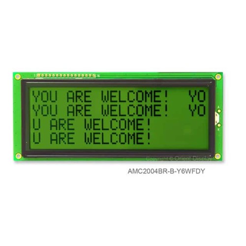 20X4 CHARACTER STN YELLOW GREEN