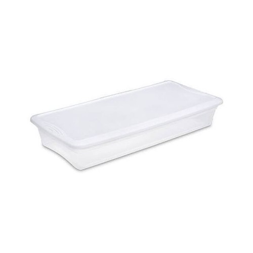 41 QUART CLEAR STORAGE TOTE W/WH