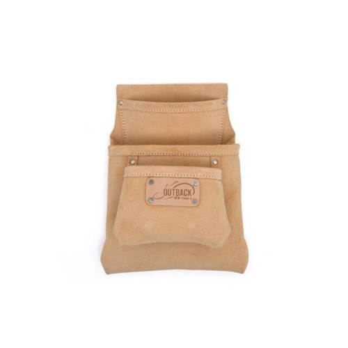 SUEDE 3 POCKET FASTENER BAG