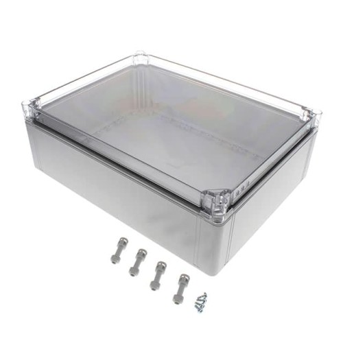 BOX PLSTC GRY/CLR 15.7"LX11.8"W