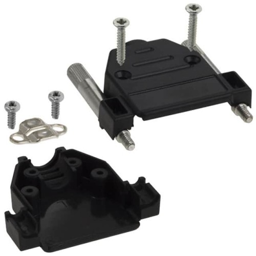 CONN BACKSHELL 15POS 180DEG BLK
