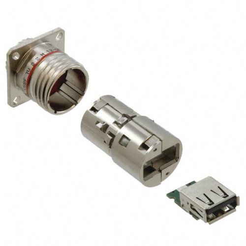 CONN RCP USB2.0 TYPEA 4P PNL MNT