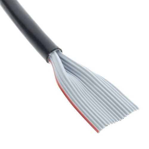 CBL RIBN 10COND 0.05 BLACK 300'