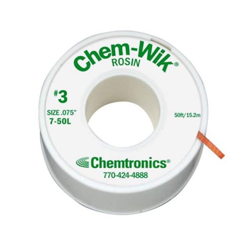 DESOLDER BRAID ROSIN 0.075" 50'