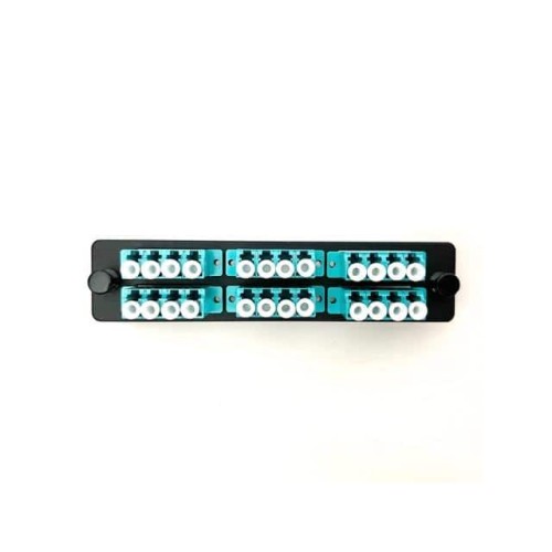 LC QUAD 6 PACK, 24 FIBERS, AQUA