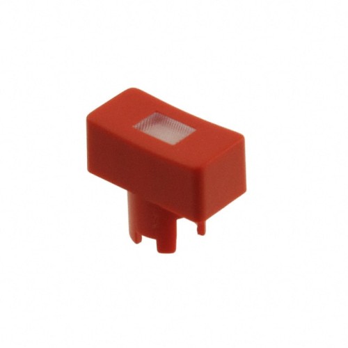 CAP TACTILE RECT RED/TRANS LENS