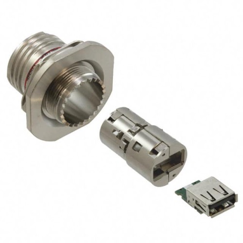 CONN RCP USB2.0 TYPEA 4P PNL MNT