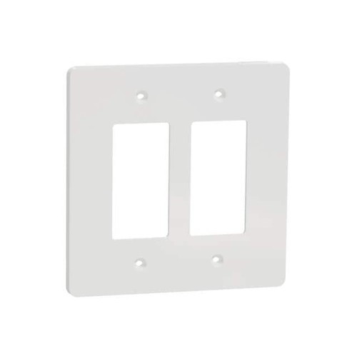 2 GANG MID+ WALL PLATE WH