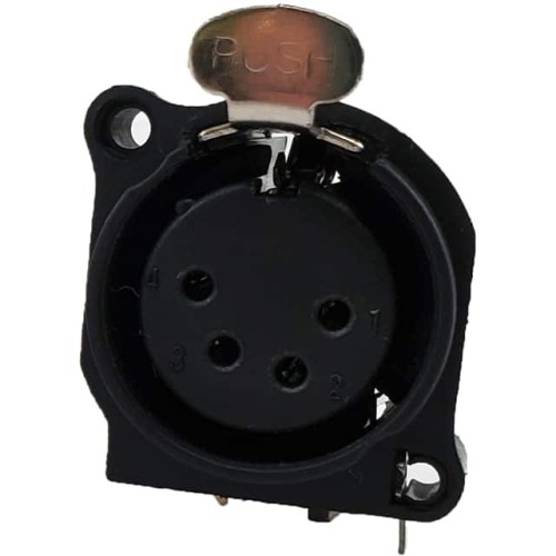 E SERIES, 4 PIN XLR, FEMALE, HOR