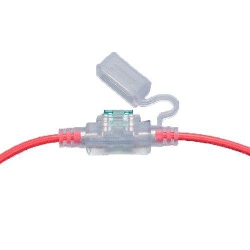 MINI LP FUSEHOLDER-CLEAR, 18AWG