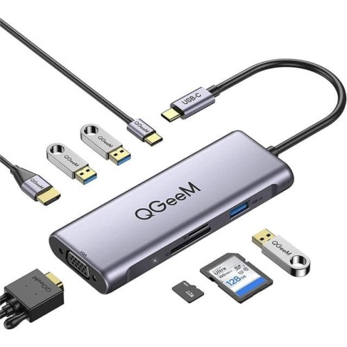 3 USB 3.0, PD, HDMI, SD, TF, VGA